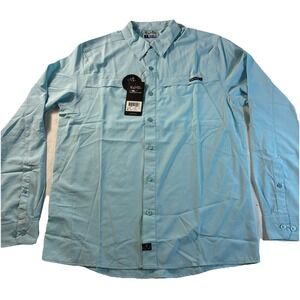 Salt Life SLX Lightweight Vented Fishing And Boating Button Down Shirt Men's S